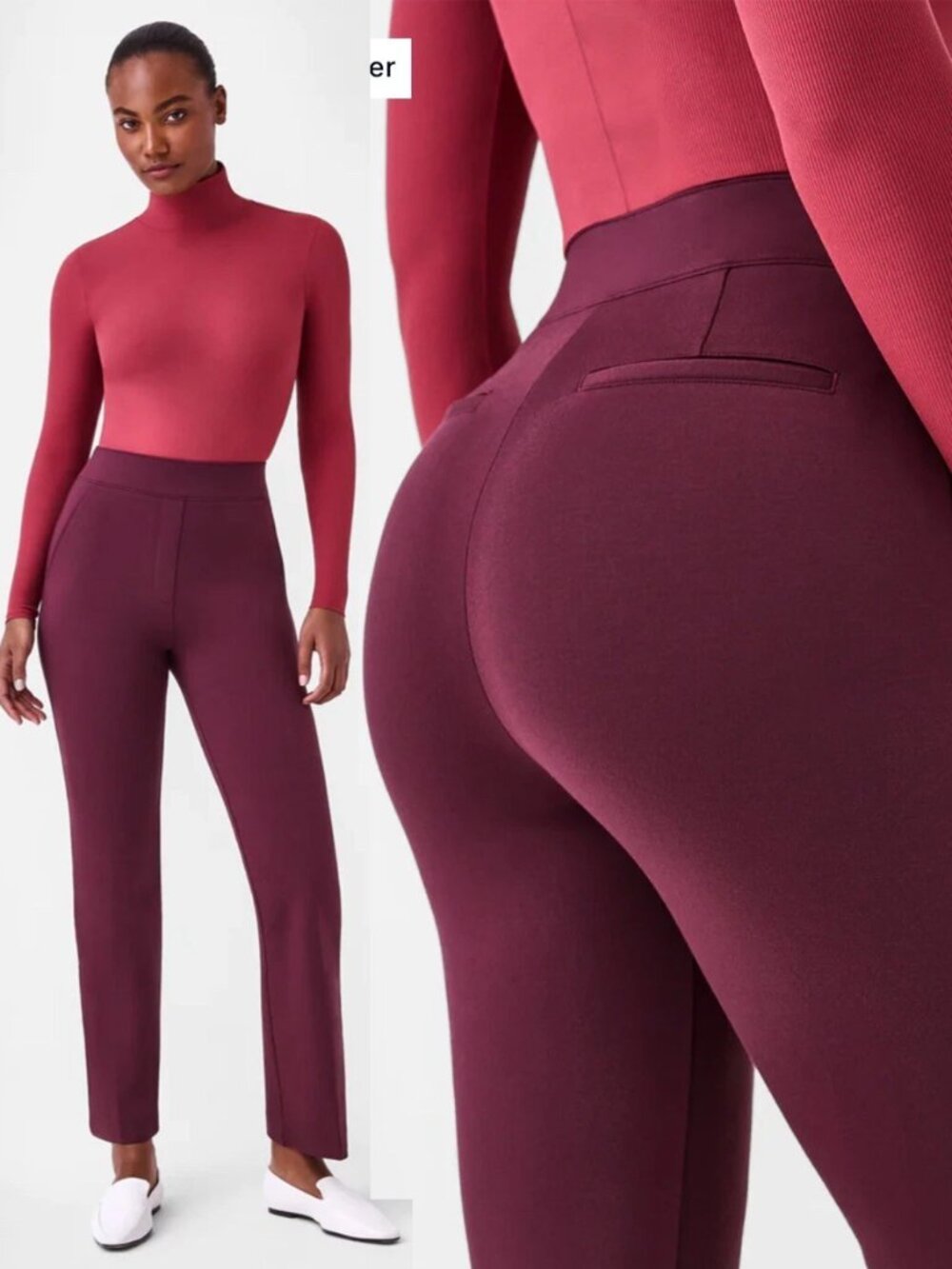 SPANX The Perfect Pant Kick Flare In Chianti L Pull On Stretch Slimming $148
